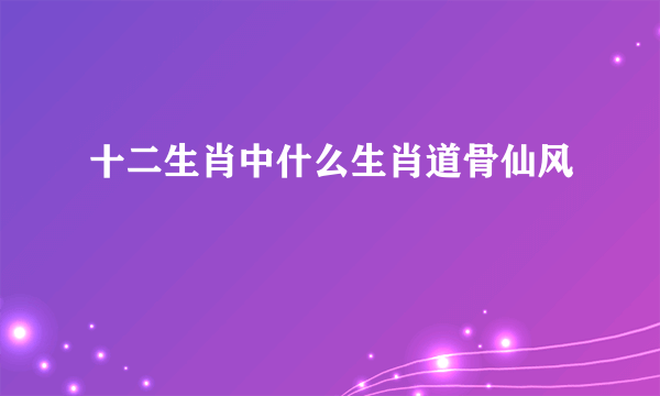 十二生肖中什么生肖道骨仙风