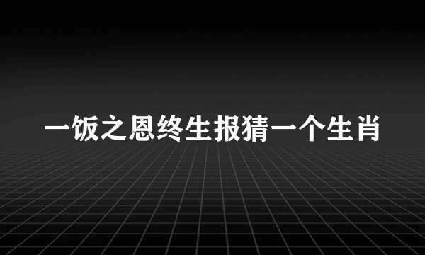 一饭之恩终生报猜一个生肖