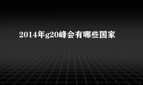 2014年g20峰会有哪些国家