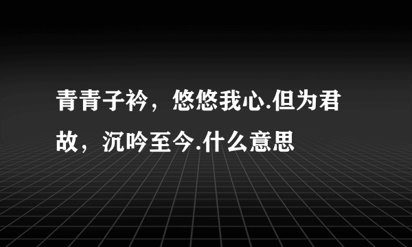 青青子衿，悠悠我心.但为君故，沉吟至今.什么意思