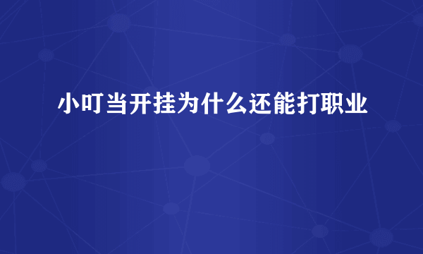 小叮当开挂为什么还能打职业