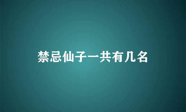 禁忌仙子一共有几名