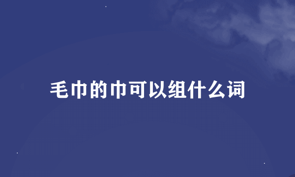 毛巾的巾可以组什么词