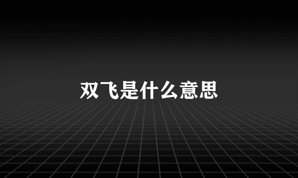 双飞是什么意思