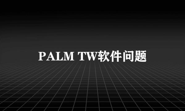 PALM TW软件问题