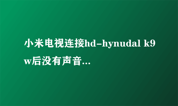 小米电视连接hd-hynudal k9w后没有声音，求高手帮忙！谢谢！