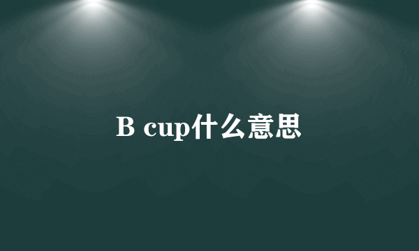 B cup什么意思