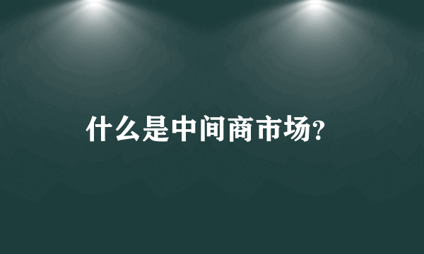 什么是中间商市场？