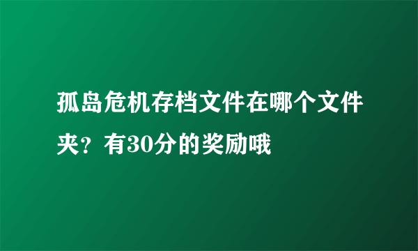 孤岛危机存档文件在哪个文件夹？有30分的奖励哦