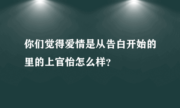 你们觉得爱情是从告白开始的里的上官怡怎么样？