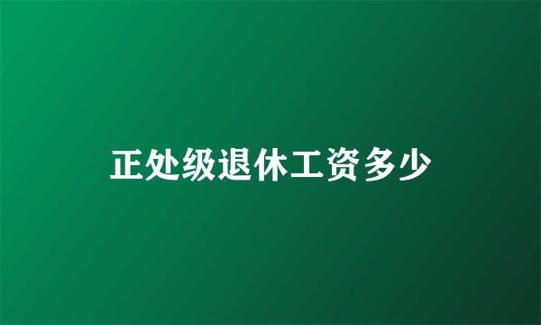 正处级退休工资多少