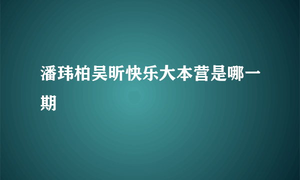 潘玮柏吴昕快乐大本营是哪一期