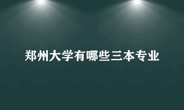 郑州大学有哪些三本专业