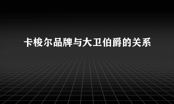 卡梭尔品牌与大卫伯爵的关系