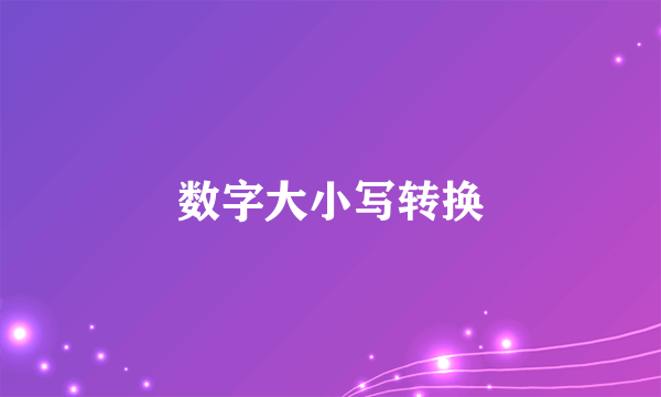 数字大小写转换