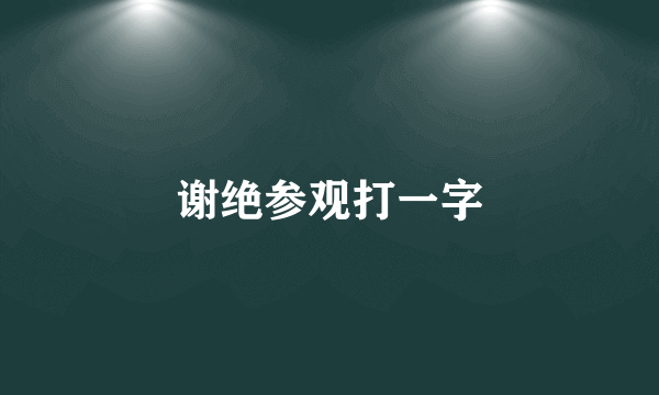 谢绝参观打一字