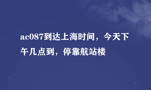 ac087到达上海时间，今天下午几点到，停靠航站楼