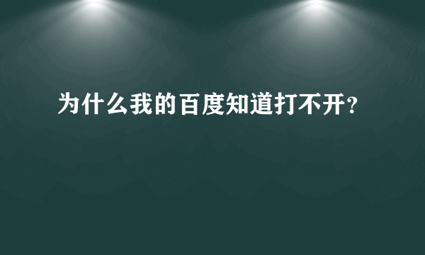 为什么我的百度知道打不开？