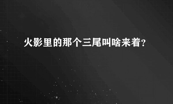 火影里的那个三尾叫啥来着？