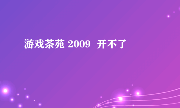 游戏茶苑 2009  开不了