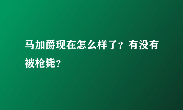 马加爵现在怎么样了？有没有被枪毙？