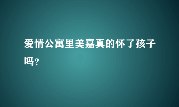 爱情公寓里美嘉真的怀了孩子吗？