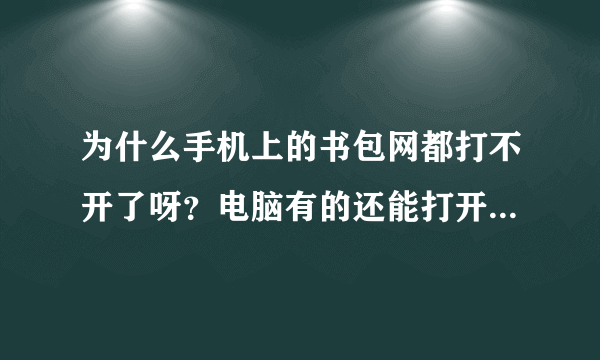 为什么手机上的书包网都打不开了呀？电脑有的还能打开，是现在在检查吗？不会到最后电脑上的书包网也不能