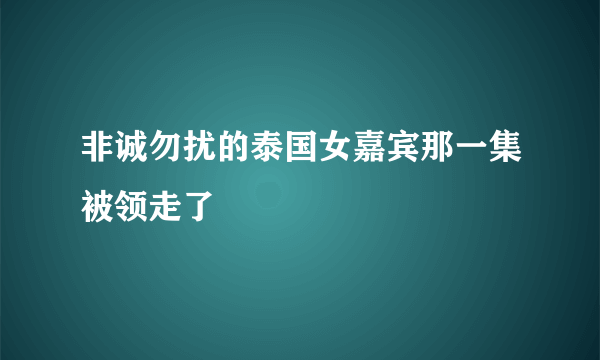 非诚勿扰的泰国女嘉宾那一集被领走了