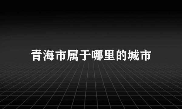 青海市属于哪里的城市