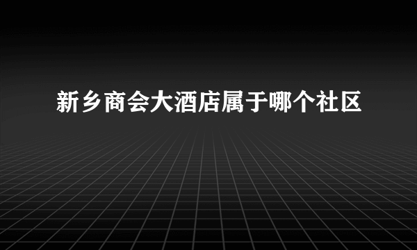 新乡商会大酒店属于哪个社区