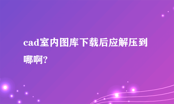 cad室内图库下载后应解压到哪啊?