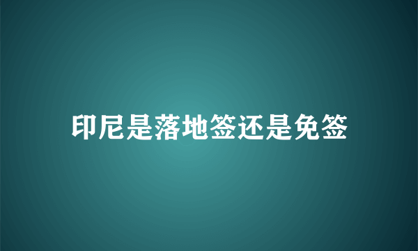 印尼是落地签还是免签