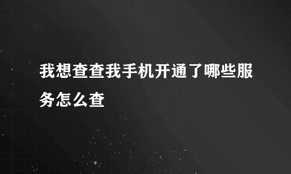 我想查查我手机开通了哪些服务怎么查