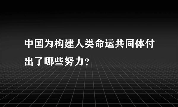 中国为构建人类命运共同体付出了哪些努力？