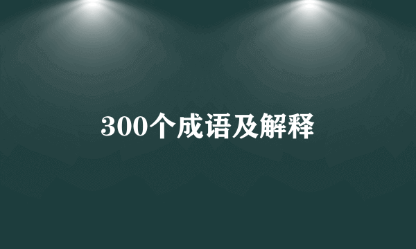 300个成语及解释