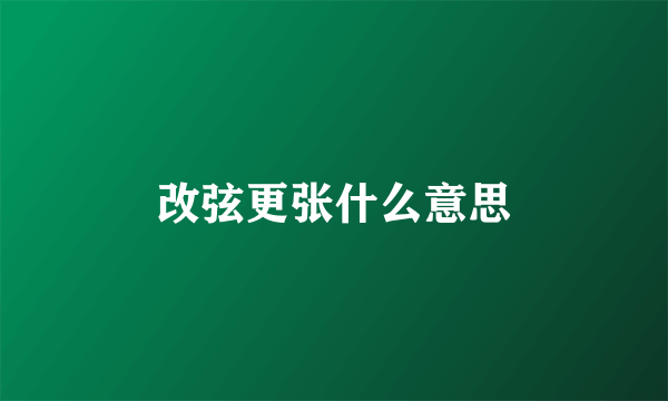 改弦更张什么意思