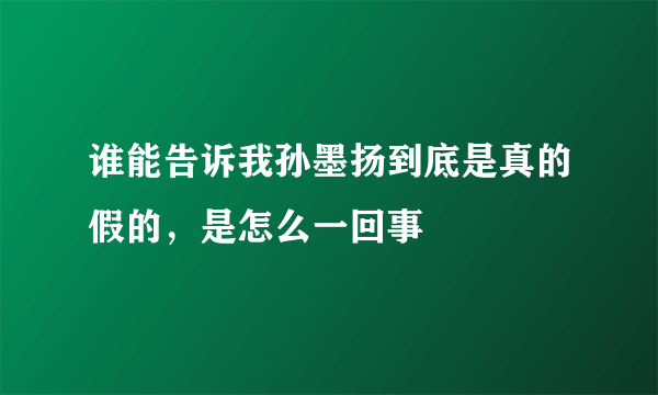 谁能告诉我孙墨扬到底是真的假的，是怎么一回事