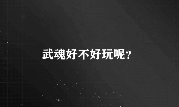 武魂好不好玩呢？