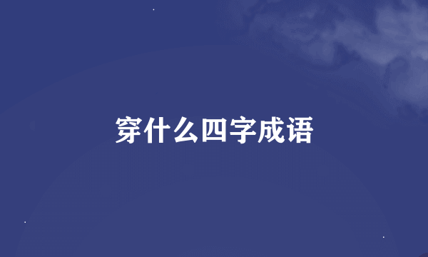 穿什么四字成语