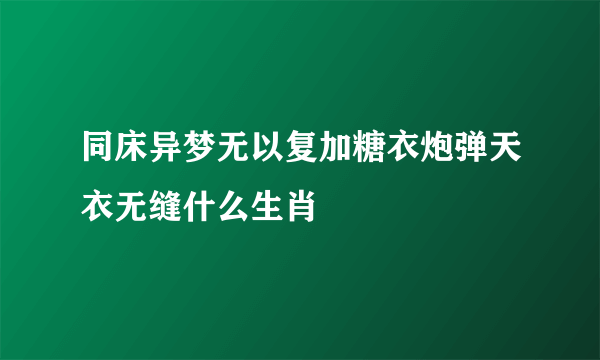 同床异梦无以复加糖衣炮弹天衣无缝什么生肖