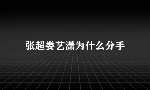 张超娄艺潇为什么分手