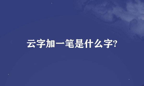 云字加一笔是什么字?