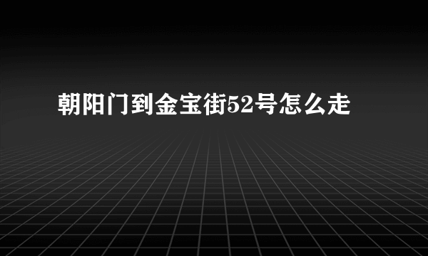 朝阳门到金宝街52号怎么走