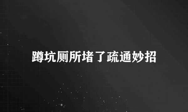 蹲坑厕所堵了疏通妙招