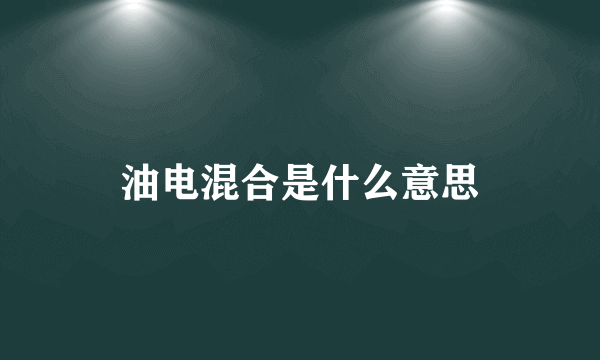 油电混合是什么意思