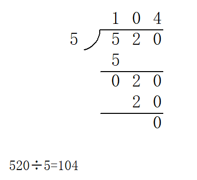 520÷5的竖式怎么写？