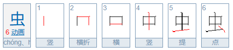 虫的笔顺怎么写