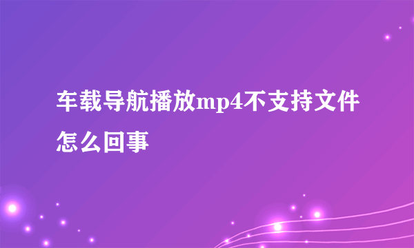 车载导航播放mp4不支持文件怎么回事