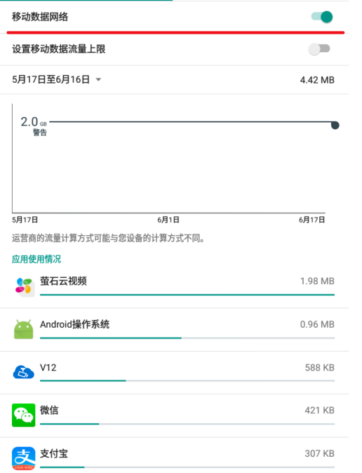 安卓手机如何让关闭手机上网流量