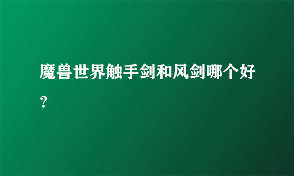 魔兽世界触手剑和风剑哪个好？